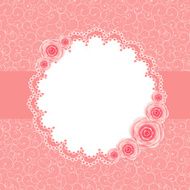 Cute Frame with Rose Flowers Vector Illustration N3