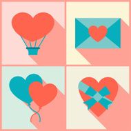 Valentine&#039;s and Wedding background in flat design style N5