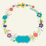 Romantic background of various flowers in retro style N15