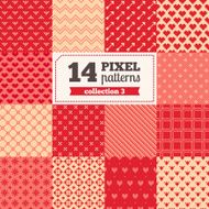 Set of pixel patterns - Valentine&#039;s Day