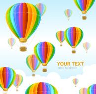 Vector air ballons rainbow background