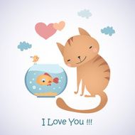 Cat and fish Funny characters N2