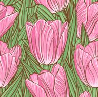 Seamless pattern with tulips N19
