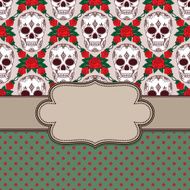 Vector vintage frame with skulls N26