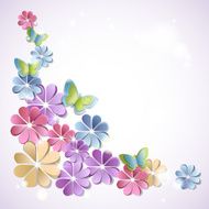 Beautiful background with paper flowers N5