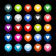 Heart sign circle icon web internet button