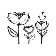 Silhouettes of ornamental plants