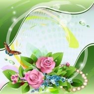 Beautiful background with pink roses N2