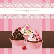 Vintage Cupcake Background N2