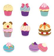 Colorful desserts - cupcake macaroon layer cake N2