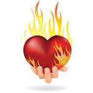 Heart love in fire icon gift to woman N2