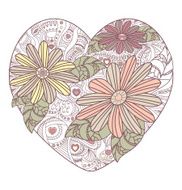Valentines day floral heart