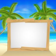Beach holiday palm tree sign