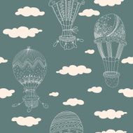 Seamless pattern with sweet hand drawn balloons