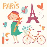 Love Paris vector set