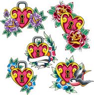 vintage heat and flower set