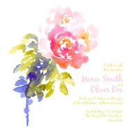 Vector background with pink watercolor bouquet N9