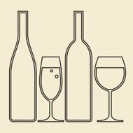 Bottles and glasses of wine champagne N2
