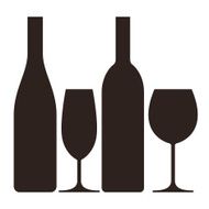 Bottles and glasses of wine champagne N3