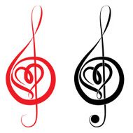 Heart of treble bass clef