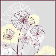 Card with abstract flowers N3
