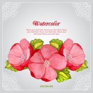 Watercolor peony invitation card with flower