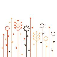 Simple abstract spring flowers design N2