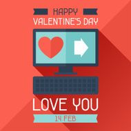 Happy Valentine&#039;s illustration in flat style N23