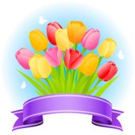 Tulip Bouquet with Ribbon Banner