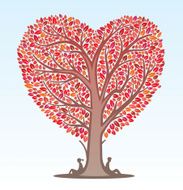 Heart shaped love tree