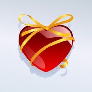 Heart Shape Gem With Ribbon