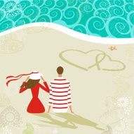 Valentine couple on the beach