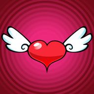 Angel Heart With Wings Attached Behind