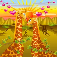Giraffe Love - "Amorous Animals" Series