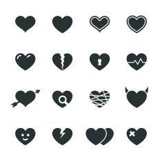 Heart Silhouette Icons N2