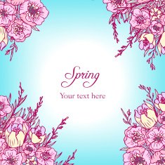floral card with blossoms N8