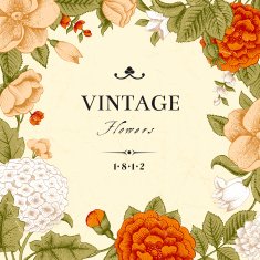 Vintage card with Flowers N13