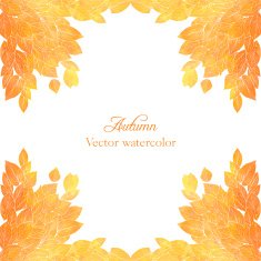 Floral composirion with leaves by watercolor N4