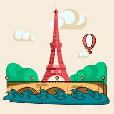 Vintage background with Eiffel tower N2