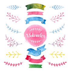 Vector watercolor collection N6