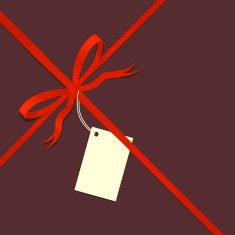 Dark gift wrapped ribbon illustration