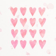 Watercolor painted heart background N2