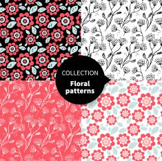 Seamless vector floral pattern set N7