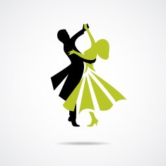 Dancing couple isolated on a white background N3