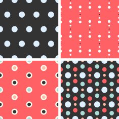Vector seamless poka dot tiling patterns