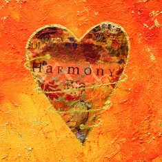 Collage painting of heart