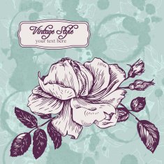 vintage vector floral card N11