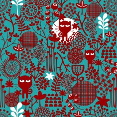 Dark abstract floral seamless pattern