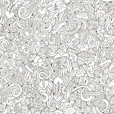 Doodles Love seamless pattern N2