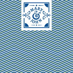 Retro wedding template with chevron pattern